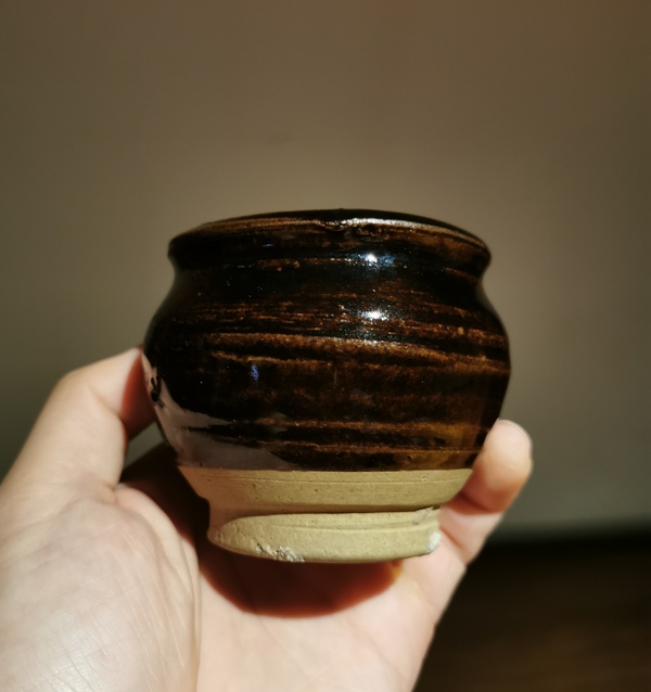 古玩陶瓷金元.磁州窯褐釉茶入拍賣,當前價格598元