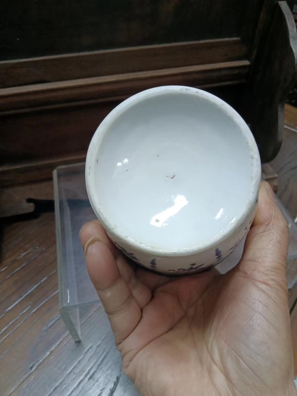 古玩陶瓷乾隆藍料彩描金八寶紋蓋杯拍賣,當前價格5500元