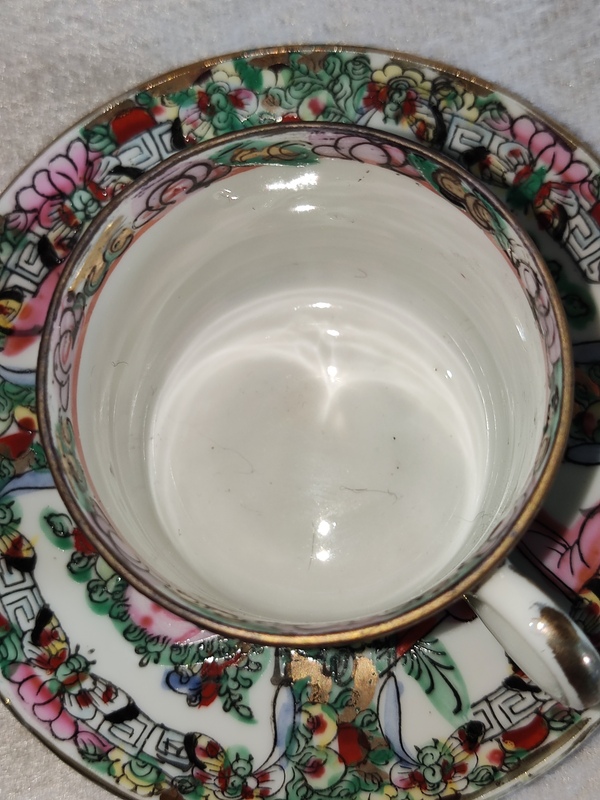 古玩陶瓷廣彩杯盤拍賣,當(dāng)前價(jià)格1088元