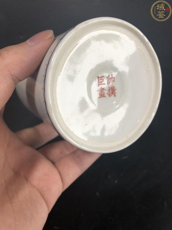 古玩陶瓷大名家?guī)洆涑挤鄄蕱|方朔偷桃筆筒拍賣，當前價格4500元