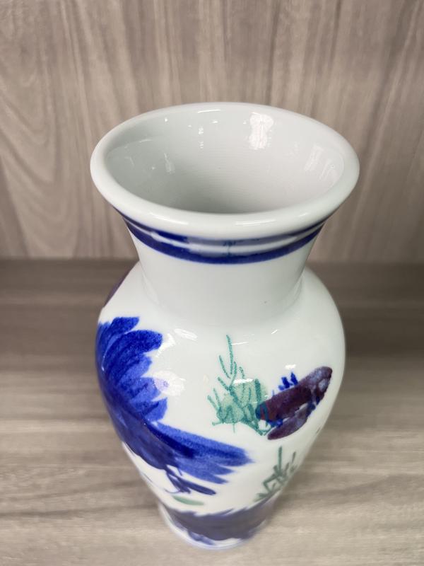 古玩陶瓷青花加彩魚藻紋賞瓶(李苦禪筆意)拍賣,當(dāng)前價(jià)格280元
