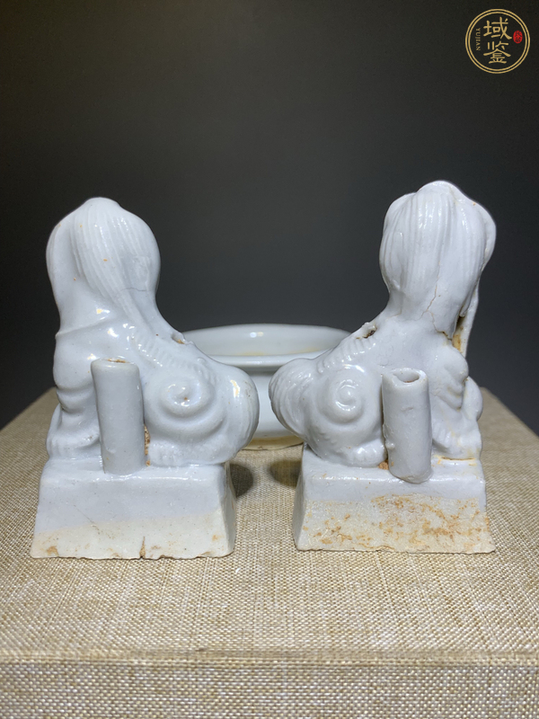 古玩陶瓷明末清初·白釉三供真品鑒賞圖