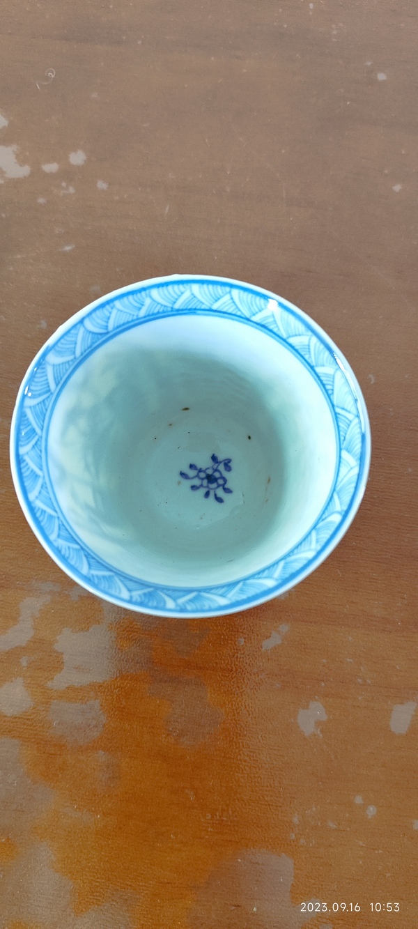 古玩陶瓷清青花仕女花卉紋杯碟拍賣,當前價格3800元