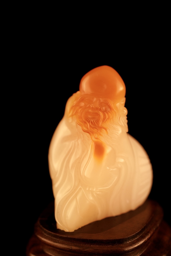 古玩雜項(xiàng)壽山石擺件“壽星”稀缺汶洋石拍賣，當(dāng)前價(jià)格6999元