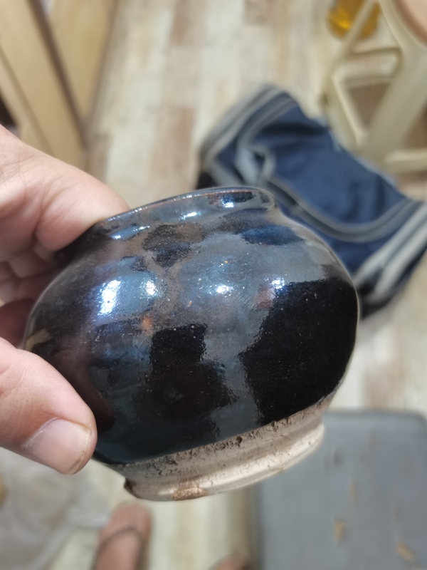 古玩陶瓷元明·窯變磁州窯黑釉小茶入拍賣,當前價格2899元