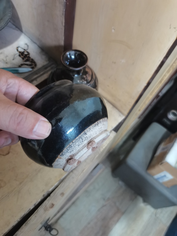 古玩陶瓷元明·窯變磁州窯黑釉小茶入拍賣,當前價格2899元
