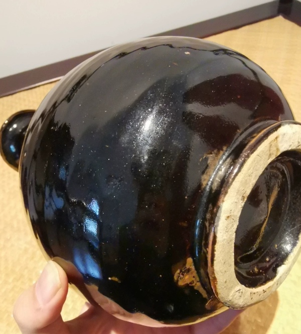 古玩陶瓷磁州窯烏金釉玉壺春瓶拍賣,當前價格30000元