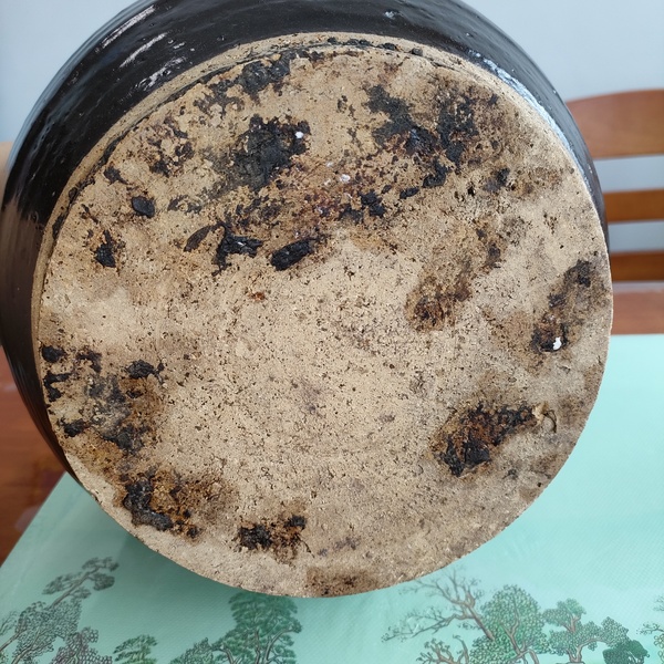 古玩陶瓷明代,磁州窯醬釉玄紋高領罐拍賣,當前價格800元