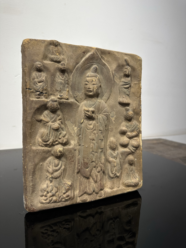 古玩陶瓷明代灰陶印花佛像壁磚(博物館同款)拍賣,當(dāng)前價格1300元