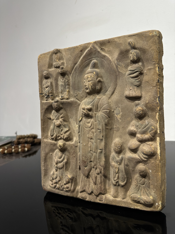 古玩陶瓷明代灰陶印花佛像壁磚(博物館同款)拍賣,當(dāng)前價格1300元