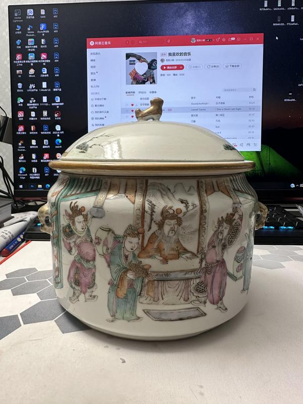 古玩陶瓷粉彩溫罐拍賣，當(dāng)前價格35000元