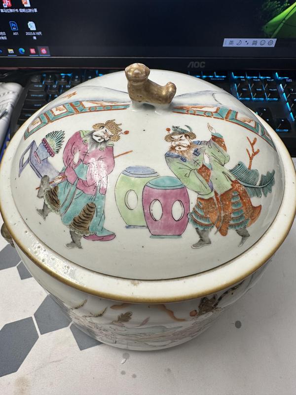 古玩陶瓷粉彩溫罐拍賣,當前價格35000元