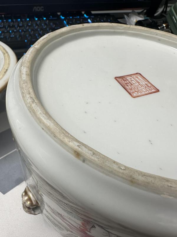 古玩陶瓷粉彩溫罐拍賣，當(dāng)前價格35000元