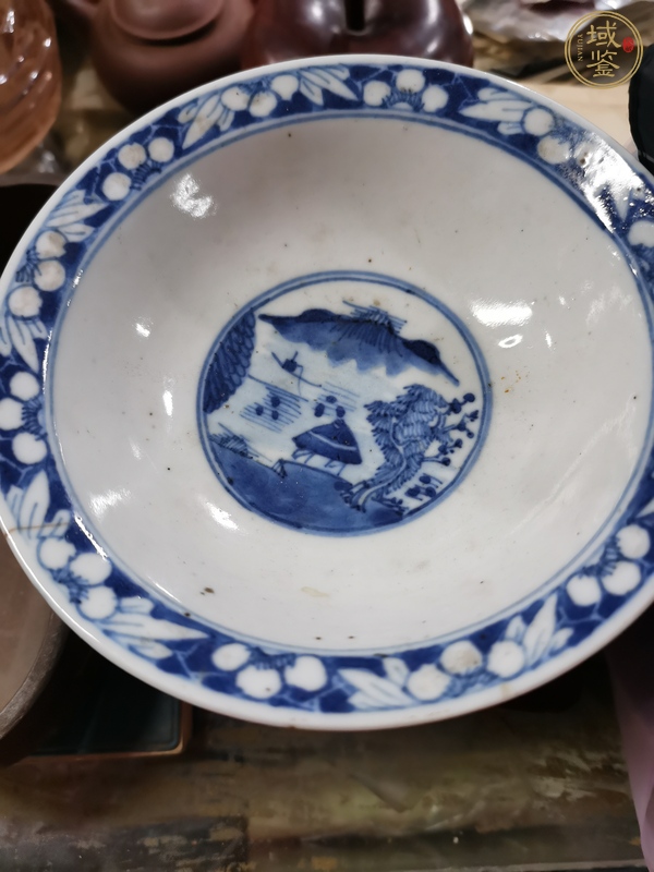 古玩陶瓷青花三星高照?qǐng)D撇口碗真品鑒賞圖