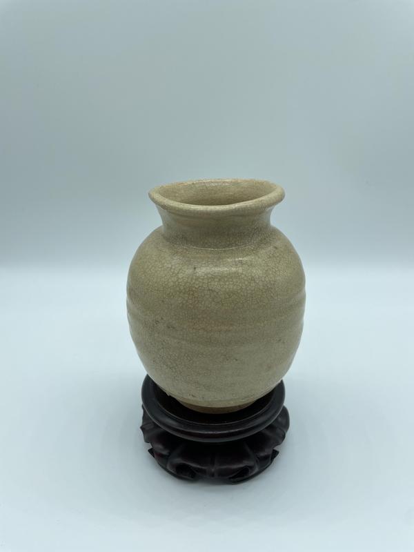 古玩陶瓷宋代米黃釉罐(已保真)拍賣,當前價格3680元