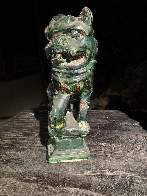 古玩陶瓷綠釉獅子擺件拍賣,當前價格6600元