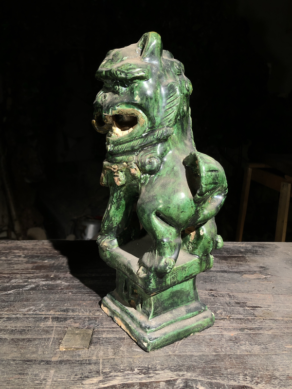 古玩陶瓷綠釉獅子擺件拍賣,當前價格6600元
