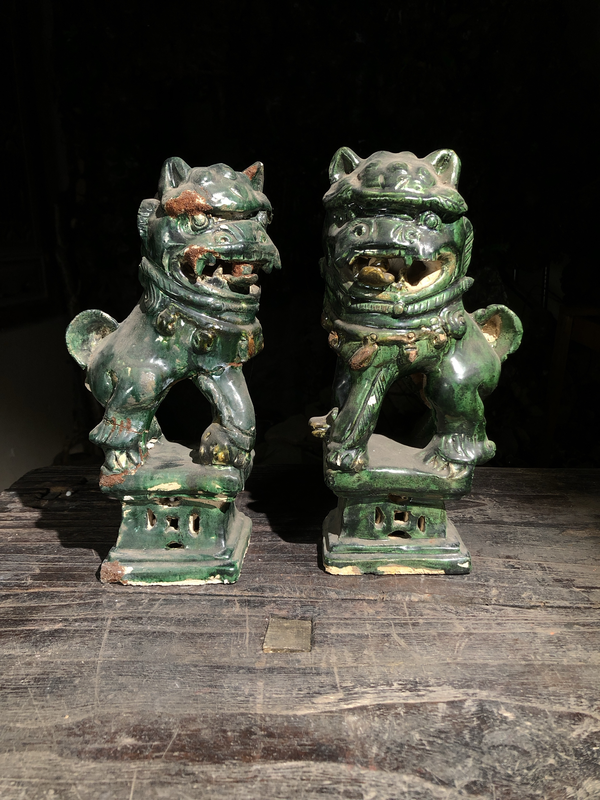 古玩陶瓷綠釉獅子擺件拍賣,當前價格6600元