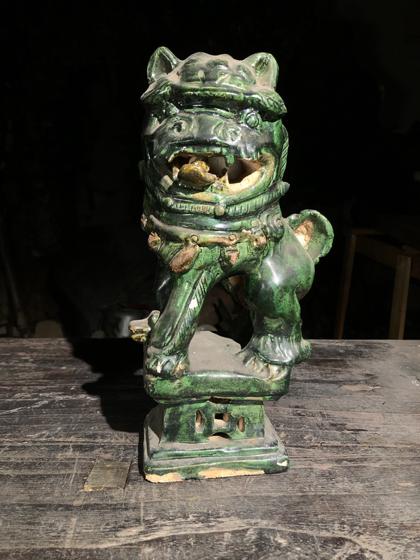 古玩陶瓷綠釉獅子擺件拍賣,當前價格6600元