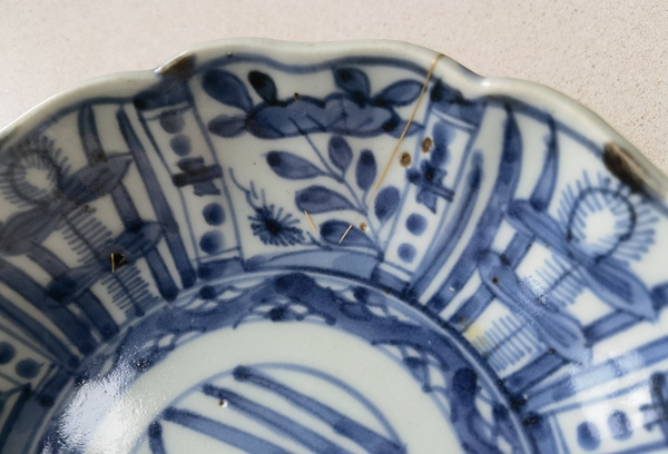 古玩陶瓷克拉克瓷青花盤拍賣,當前價格380元