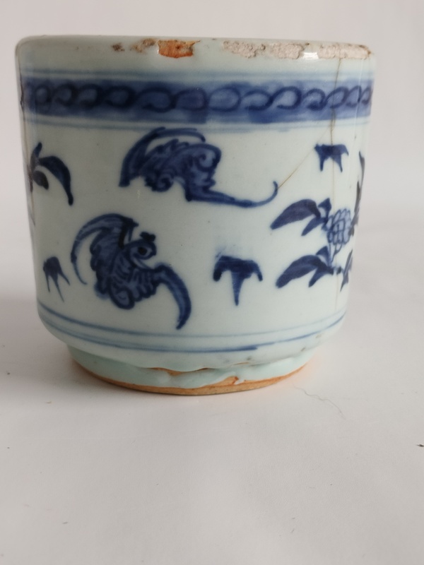 古玩陶瓷青花福壽紋筒式爐拍賣,當前價格299元