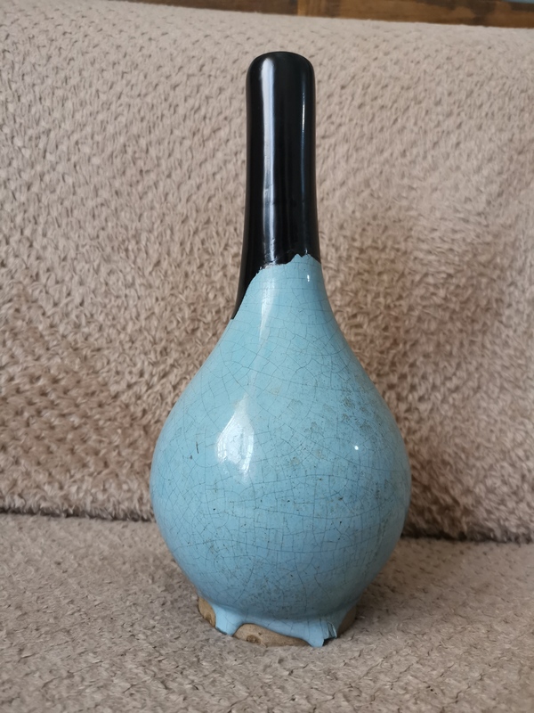 古玩陶瓷清代,鈞窯膽式瓶拍賣,當前價格3333元
