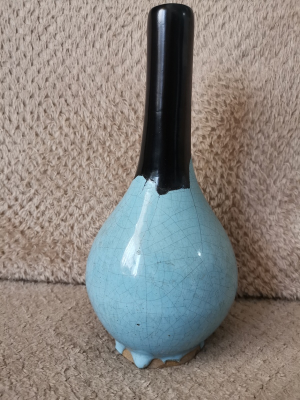 古玩陶瓷清代,鈞窯膽式瓶拍賣,當前價格3333元