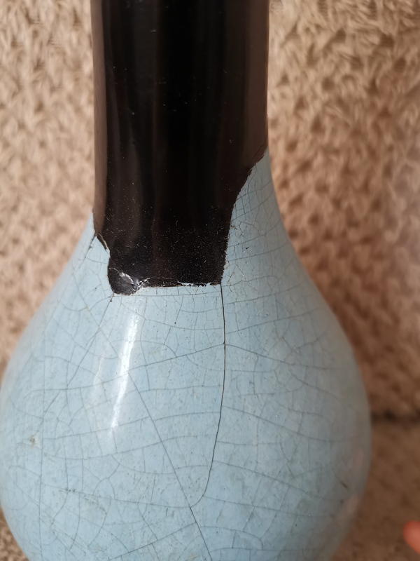 古玩陶瓷清代,鈞窯膽式瓶拍賣,當前價格3333元