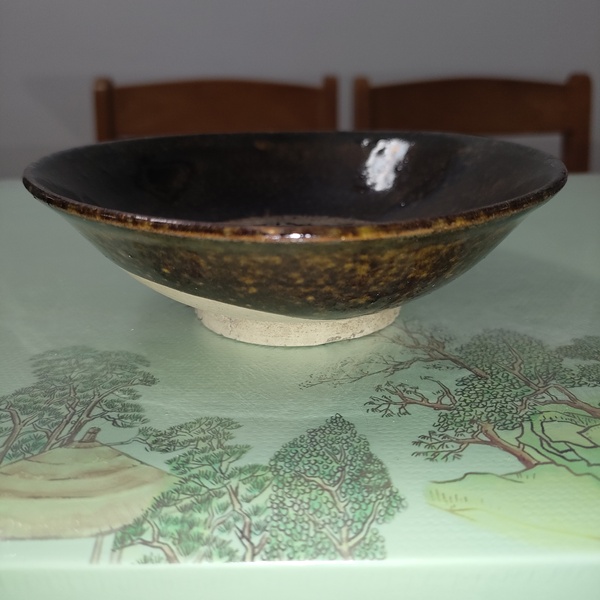 古玩陶瓷清,磁州窯紫金醬釉茶盞拍賣,當前價格120元