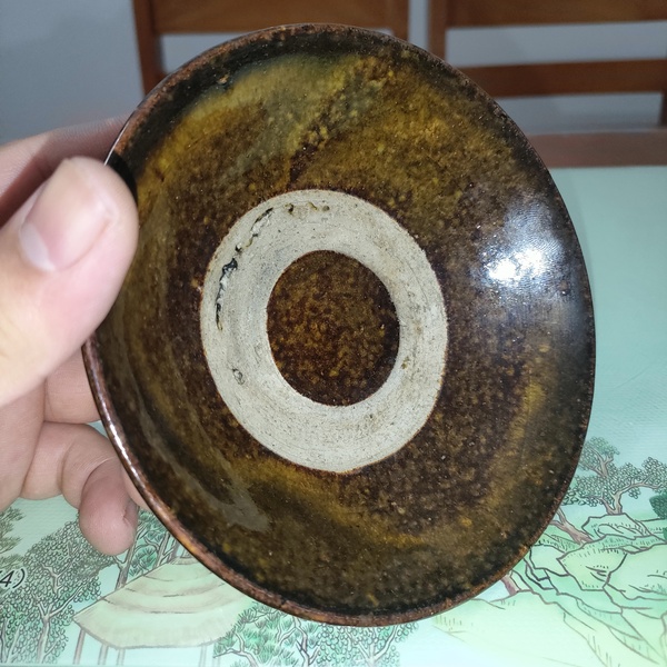 古玩陶瓷清,磁州窯紫金醬釉茶盞拍賣,當前價格120元