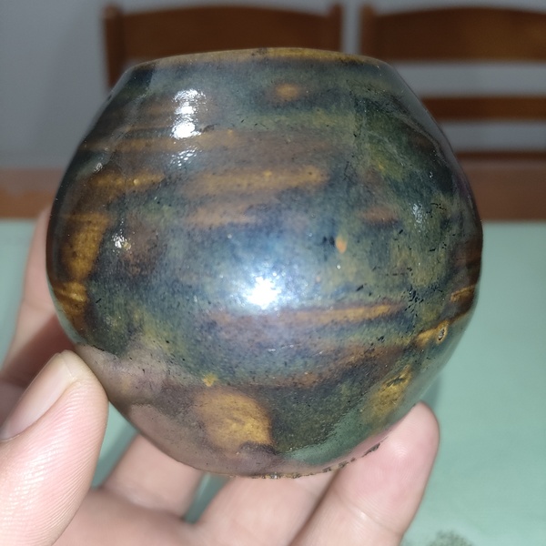 古玩陶瓷明代,磁州窯紫金釉雞心罐拍賣(mài),當(dāng)前價(jià)格399元