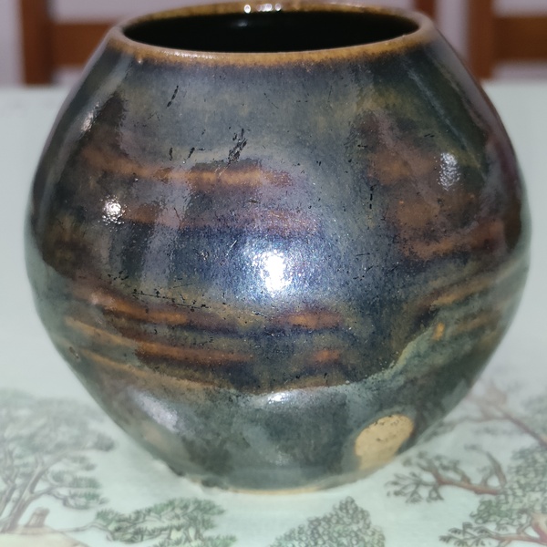 古玩陶瓷明代,磁州窯紫金釉雞心罐拍賣(mài),當(dāng)前價(jià)格399元