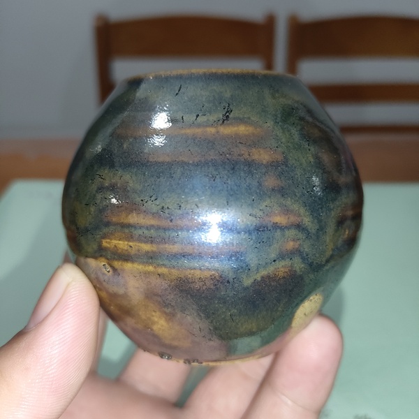 古玩陶瓷明代,磁州窯紫金釉雞心罐拍賣(mài),當(dāng)前價(jià)格399元