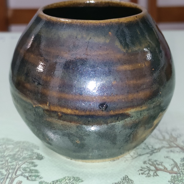 古玩陶瓷明代,磁州窯紫金釉雞心罐拍賣(mài),當(dāng)前價(jià)格399元