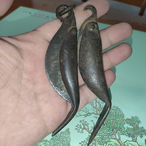 古玩陶瓷晚清民國時期兩把魚刀(買一送一)拍賣,當前價格580元