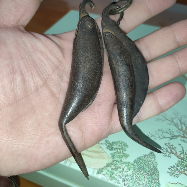 古玩陶瓷晚清民國時期兩把魚刀(買一送一)拍賣,當前價格580元