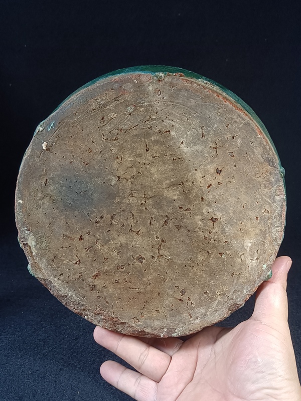 古玩陶瓷已域鑒實物鑒定清代銅官窯綠釉窯變蘭花四糸大酒壺拍賣,當前價格688元