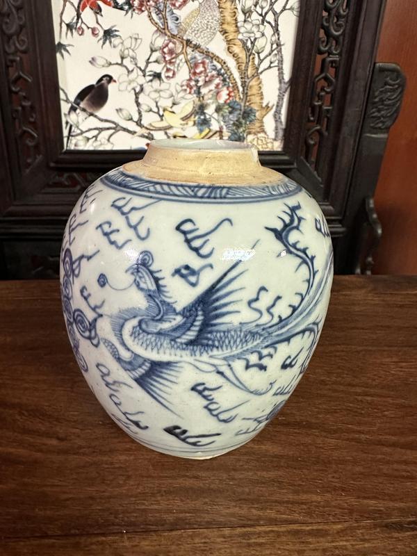 古玩陶瓷雍正青花淡描雙鳳紋蓋罐拍賣,當(dāng)前價格3650元