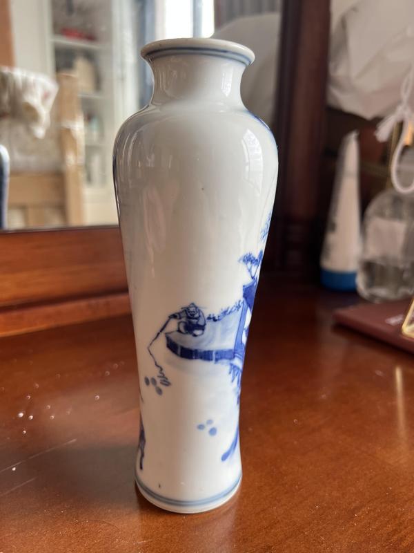 古玩陶瓷青花山水垂釣牧牛圖觀音瓶拍賣,當前價格1000元