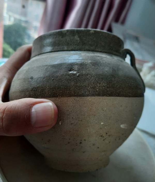 古玩陶瓷磁州窯茶葉末釉雙系罐拍賣,當前價格3000元
