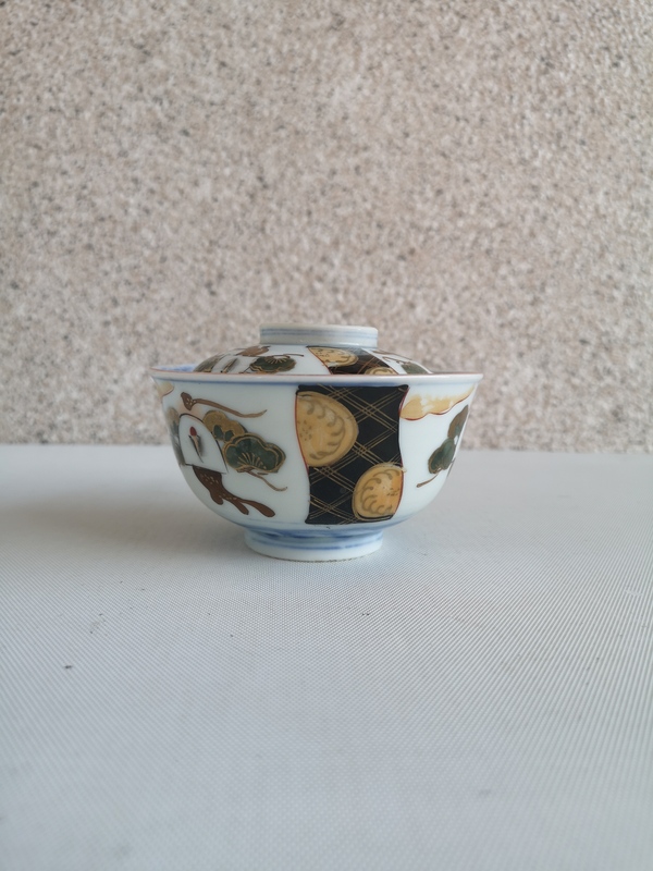 古玩陶瓷青花加彩蓋碗拍賣,當前價格450元