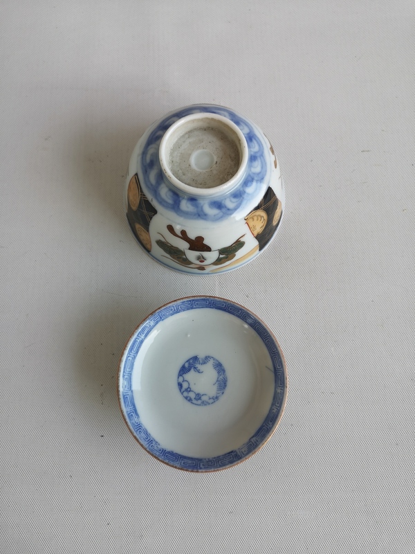 古玩陶瓷青花加彩蓋碗拍賣,當前價格450元