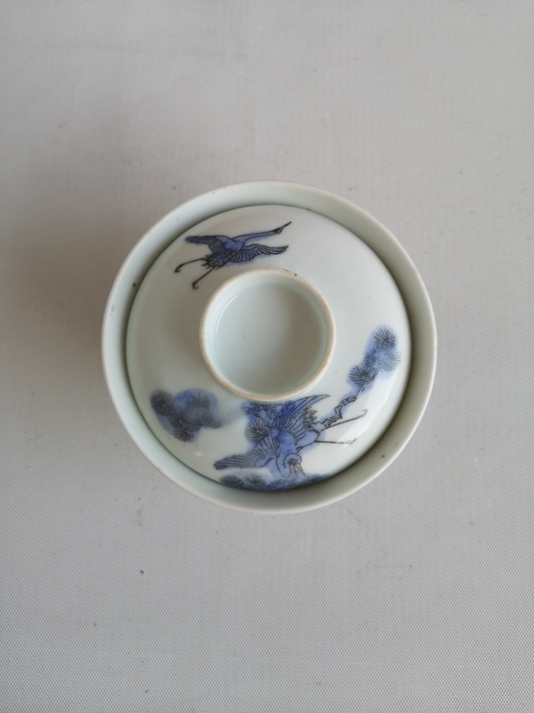 古玩陶瓷松鶴紋蓋碗拍賣,當前價格450元