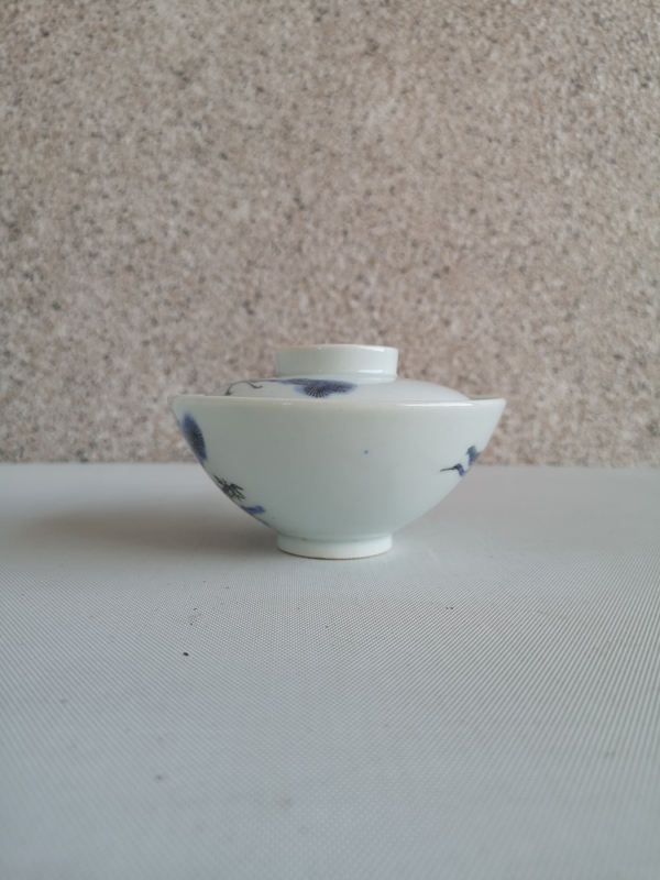 古玩陶瓷松鶴紋蓋碗拍賣,當前價格450元