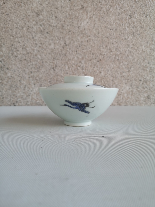古玩陶瓷松鶴紋蓋碗拍賣,當前價格450元