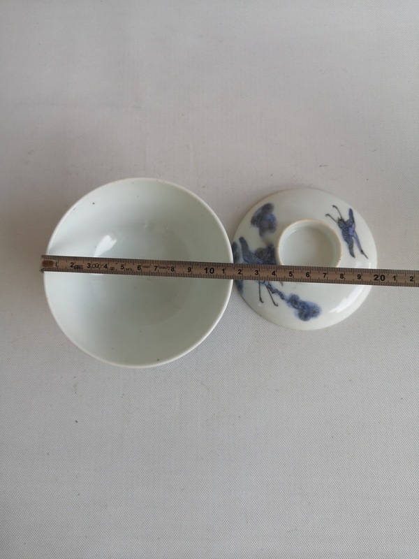 古玩陶瓷松鶴紋蓋碗拍賣,當前價格450元