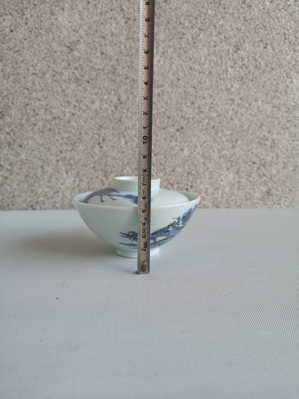古玩陶瓷松鶴紋蓋碗拍賣,當前價格450元
