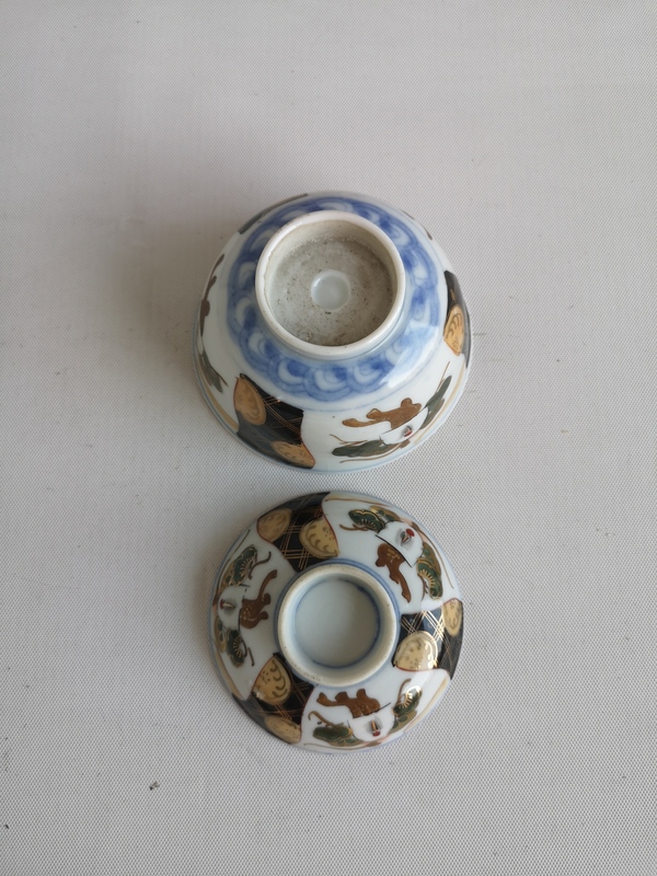 古玩陶瓷青花加彩蓋碗拍賣,當前價格450元