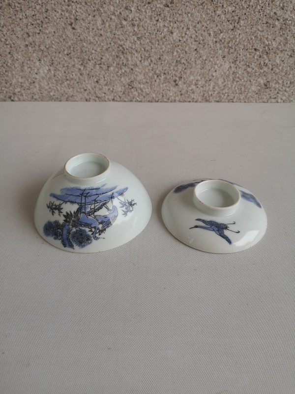 古玩陶瓷松鶴紋蓋碗拍賣,當前價格450元