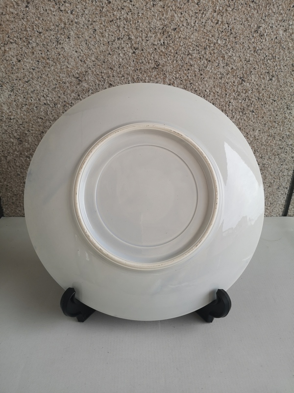 古玩陶瓷花鳥紋青花礬紅盤拍賣,當前價格298元